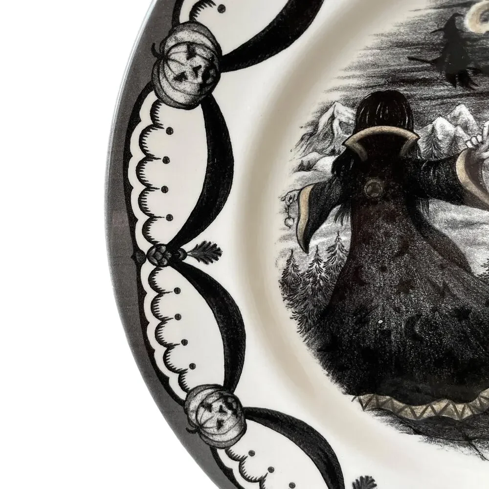 Royal Stafford Halloween Wicked Witch Salad Plates 8.5in Porcelain Set of 2 New
